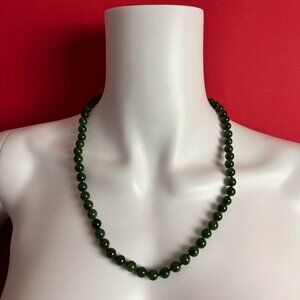 Vintage beaded pearl jade necklace 💚💚​​​